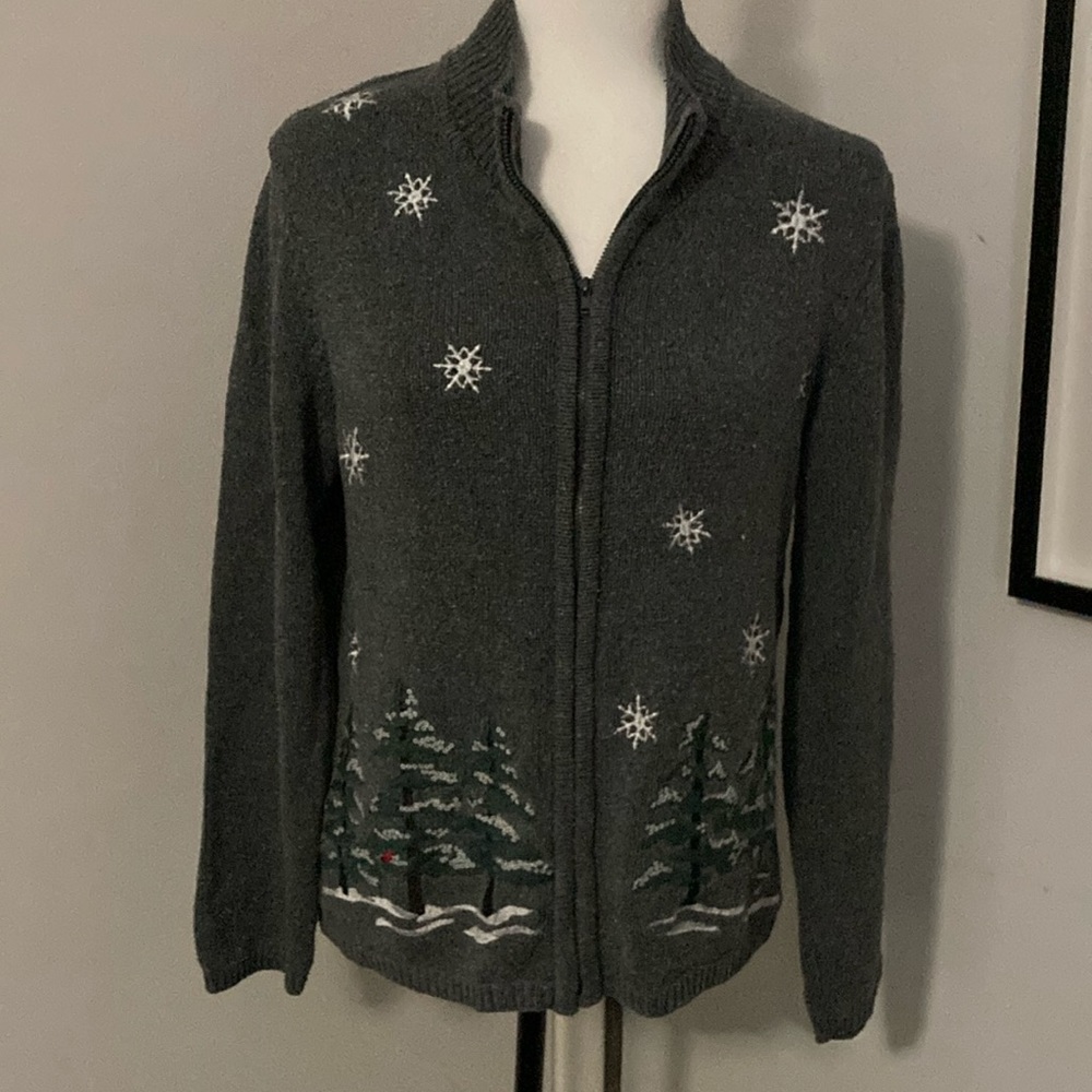 Winter Silks zip cardigan